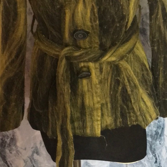 Linea Domani jacket blaszer fuzzy Wool blend lined front buttons Large - Picture 3 of 11